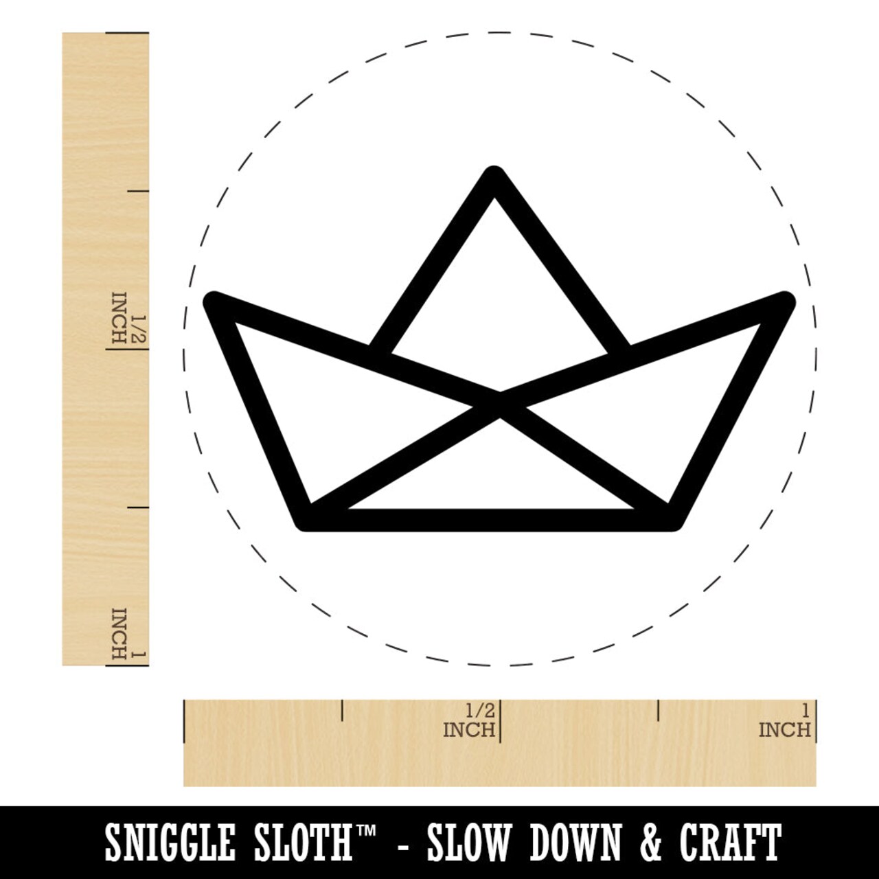 Paper Boat Ship Self-Inking Rubber Stamp for Stamping Crafting Planners